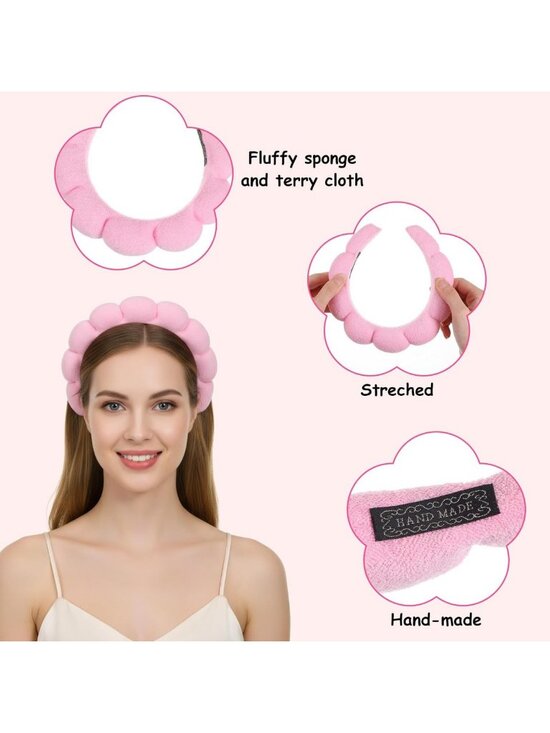 10Pcs Spa Headbands for Women - Makeup & Skincare Hair Accessories, Bubble Bands